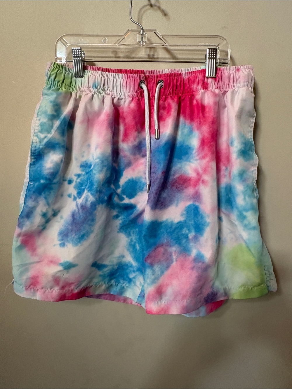Men’s Tie-Dye Swim Trunks - Multicolor Blue & Pink